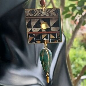 Square with Circle Paper Earrings